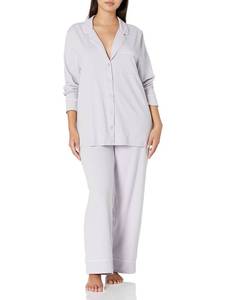 lot 4639 image: Amazon Essentials Womens Long Sleeve Cotton Modal Pajama Set, Loungewear with Full-Length Bottom, Lilac, 3X