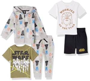 lot 4688 image: Amazon Essentials Disney  Marvel  Star Wars Boys Outfit Sets, Pack of 5, Star Wars Wookiee, X-Large