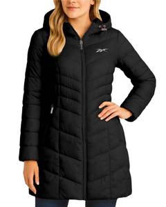 lot 4708 image: Reebok Womens Puffer Jacket - Lightweight Packable Long Length Quilted Puffer Winter Coat for Women Size 3X, Black Ink