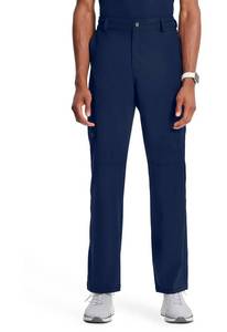 lot 4716 image: Cherokee Infinity Men Scrub Pants, 6 Pockets, Tapered Leg with Zip Fly Front and Inside Functional Drawstring Cargo - CK200A, M, Navy