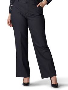 lot 4724 image: Lee Womens Plus Size Ultra Lux Comfort with Flex Motion Trouser Pant Black 20W, 20 Petite