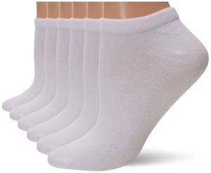 lot 4728 image: Amazon Essentials Womens Casual Low-Cut Ankle Socks, Lightweight, 6 Pairs, White, 8-12
