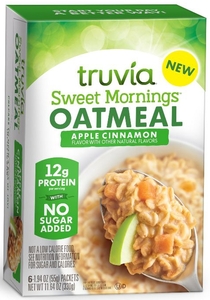 lot 4746 image: Truvia Sweet Mornings Apple Cinnamon Oatmeal 6 Packets