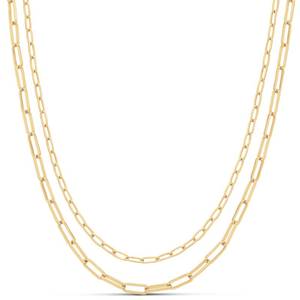 lot 4747 image: Amazon Essentials 14K Gold Plated or Sterling Silver Layered 2 Row Chain Necklace