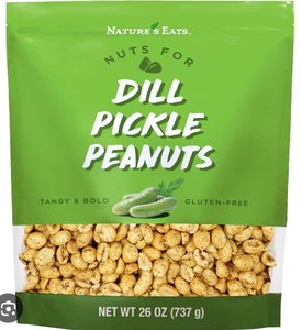lot 4767 image: Natures Eats Dill Pickle Peanuts 26oz