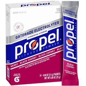 lot 4780 image: Propel Black Cherry Sport Mix - 10pk0.08oz Pouches