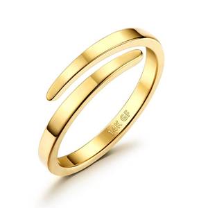 lot 4786 image: THUNARAZ 14K Gold Filled Open Twist Rings for Women Stacking Stackable Thin Gold Ring Pinky Thumb Midi Eternity Band Ring Comfort Fit Size 7