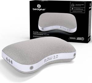 lot 261339 image: Retails for $180 Bedgear Flow Cuddle Curve Pillow - Size 2.0 - Breathable Side Sleeper Pillow - Hybrid Design Bed Pillow - Hypoallergenic and Removable Cover - 20 W x 26 L x 5.75 H