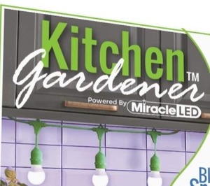 lot 2428 image: Miracle LED Kitchen Gardener 3-Socket LED Grow Light Bulb Kit with Red & Blue Spectrum Hi-Yield Absolute Daylight Bulbs Replacing 100W and 4 Fixture
