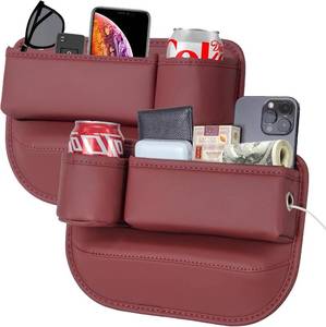 lot 2481 image: 2 Packs Car Seat Gap Filler Organizer, Car Seat Organizer, Seat Gap Storage Box with Cup Holders for Drink, Car Leather Cup Holder Gap Bag Front Seat for Phone, Sunglasses,Keys(LeftRight Side)