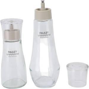 lot 2529 image: Glass Mouthwash Dispenser Elegant Refillable Multifunctional Countertop Dispenser with Spout for Bathroom and Kitchen Stainless Steel and Glass 150ml 260ml