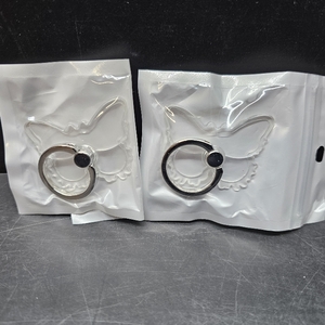 lot 2534 image: Finger Ring Stands Set Cellphone Ring Holder Transparent Phone Holder 360  Rotation Ring Stand Clear Cell Phone Kickstand Compatible with Most of Phones, Tablets, 2 Pack of Butterfly Silver