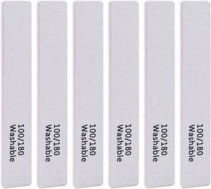 lot 2538 image: 6PCS Professional Reusable Double-Sided 100180 Grit Washable Nail File