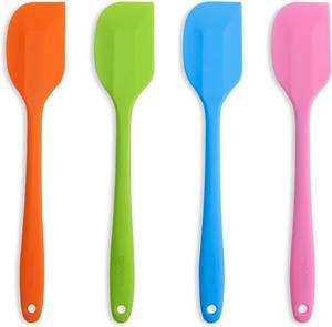 lot 2565 image: Silicone Spatulas, Food Grade Silicone, 11 inch Rubber Spatula with Stainless Steel Core Designed for Cooking, Baking, Mixing Batter, Making Cookies,Heat Resistant Up to 600  (4 Piece)