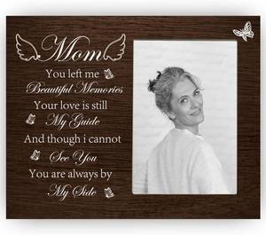 lot 2586 image: Memorial Picture Frame Gifts for Loss of Mom, Sympathy Frame Gifts for Loss of Mother, You Left Me Beautiful Memories Bereavement Photo Frame, 4x6 inch Photo