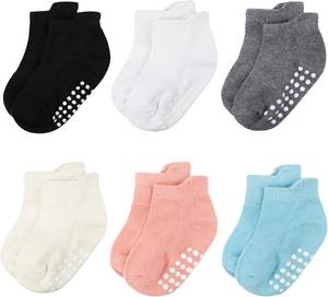 lot 2589 image: Baby and Toddler Socks,Soft Cotton Non-Slip Ankle Socks for New Born,Boys and Girls