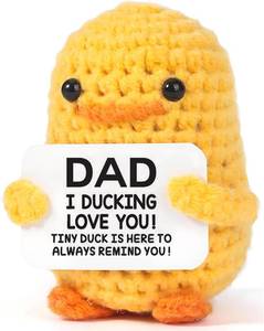 lot 2621 image: Mini Dad Gifts for Birthday Christmas - Cute Handmade Croceht Duck for Father Husband New Daddy Step Dad First-Time Father in Law Stocking Stuffers from Daughter Son Wife
