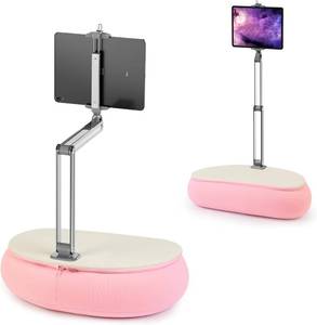 lot 2641 image: elitehood Tall iPad Pillow Stand for Lap in Bed, Long Arm Adjustable Tablet Pillow Holder, 360 Rotation iPad Stand for Bed Compatible with 6  - 13  Tablet Kindle iPhone, Pink