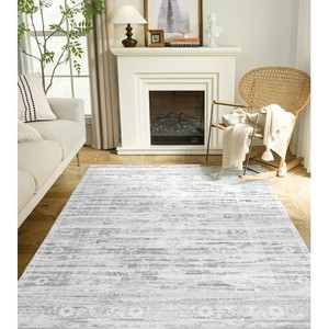 lot 2645 image: DriftAway Boho Area Rug Blight Graywhite 5 x7
