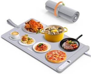 lot 2663 image: Food Warming Mat WochiTV Electric Warming Tray with 6 Level Temperature Control and 6 Hours Timer Extra Large Food Warmer Perfect for Parties Gatherings Buffet (Gray)