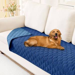 lot 2722 image: Smiry Waterproof Dog Bed Cover Blanket, Soft Reversible Pet Blanket, Washable Leakproof Cats Dogs Couch Cover for Sofa, Couch, Furniture (30x70 Inch, NavyBlue)