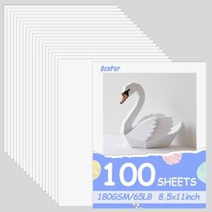 lot 2729 image: OcePor 100 Sheets White Cardstock 8.5  x 11 , 65lb180gsm White Card Stock, Thick Card Stock Paper, Heavy Cardstock Paper for Printer, Resume, Scrapbooks, Art, Crafts, Business Cards
