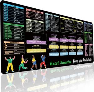 lot 2739 image: Excel Cheat Sheet Desk Pad XL Extended Mouse Pad with Windows Keyboard Shortcuts   31.5 x 11.8 Non-Slip Desk Mat for Productivity   Functional Office Decor & Accountant Gift