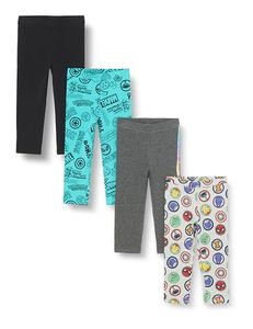 lot 2759 image: Amazon Essentials Disney  Marvel  Star Wars  Frozen  Princess Girls Leggings, Pack of 4, Marvel Icons, 10 Years