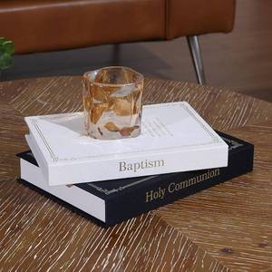 lot 2794 image: Neatmeat Decorative Books for Home Decor   Faux Book Set with Hidden Storage   Neutral Coffee Table Books for Living Room, Entryway, Bookshelf Styling   Christian Home Decor