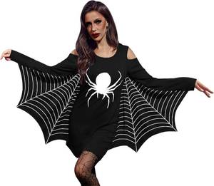 lot 2816 image: Maisolly Womens Halloween Bat Wings Sleeve Party Spider Costume L