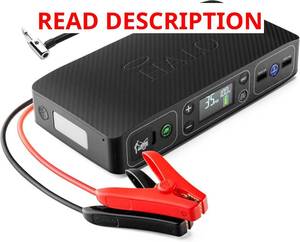 lot 502 image: $130 HALO Bolt Air 58830 Portable Car Battery Jump Starter  100 PSI Air Compressor, 58.8Wh USB Power Bank, Emergency Floodlight &amp Charger, Jumps Cars SUVs &amp Trucks, Inflates Tires, TSA Approved   Color is Blue Graphite