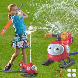 lot 11545 image: Outdoor Water Sprinklers with 4 T Ball Set for Toddlers Kids Ages 4-8,Summer Outside Sprinklers Play Equipment Baseball Game Lawn Yard Tee Ball Game for Boys Girls,Hose Connector Included