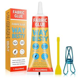 lot 11559 image: Waybesty Fabric Glue, 40ml Fabric Glue for Clothing Permanent Washable, Waterproof Clear Leather Adhesive for Cotton, Flannel, Denim, Leather, Polyester, Doll Repair
