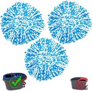 lot 11562 image: 3 Pack Spin Mop Replace Head for Oceda RinseClean 2 Tank Mop System,Mop Head Refill Replacement for Oceda RinseClean 2 Tank System - Easy Replace,100% Microfiber (4pack -Blue)