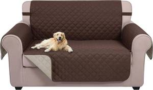 lot 11582 image: U-NICE HOME Loveseat Sofa Cover Reversible Couch Covers for Dogs Friendly with Elastic Straps Water Resistant Furniture Protector for Couch Cover for 2 Cushion (Loveseat, CoffeeBeige)