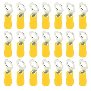 lot 11589 image: ESUPPORT 100Pcs Yellow Copper Ring Insulated Terminals Connectors 10-12 Ga Crimp Wire Electrical Cable Kit Quick Splice M10