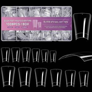 lot 11592 image: 1008pcs Duck Nail Tips for Acrylic Clear Nails Y2K Professional Extension Salons Design With Box for Women Girls
