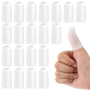 lot 11594 image: 20Pcs Gel Finger Cots Silicone Protectors Fingertips Protection Thumb Protector for Trigger Finger Arthritis Pain Relief
