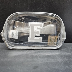 lot 11598 image: Pander Clear Small Belt Bag with Nylon Fabric Trim - Perfect for Game Day, Ballgame, Stadium Events Essentials - Light GreyE