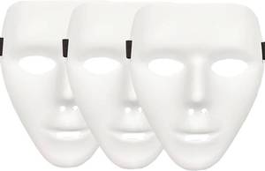 lot 11599 image: White Mask, Full Face Mask White Halloween Mask, Ideal for Costume Cosplay Masquerade Hip Hop Dance