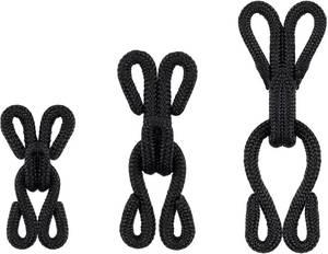 lot 11619 image: 60 Sets Large Covered Sewing Hooks and Eye Closure Jewelry Books Crafts Latch for Clothing Bra Thick Leather deep Pile Fabrics Fur Coats Wraps and Jackets (Black)