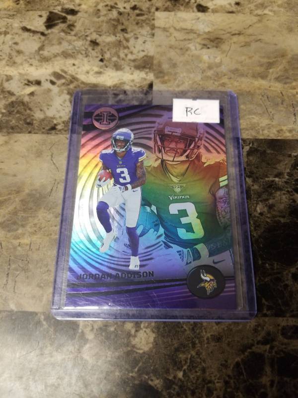 lot 917 image: 2023 Panini Illusions Football Jordan Addison Minnesota Vikings Rookie Card