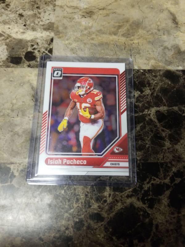 lot 933 image: 2024 Panini Donruss Optic Football Isiah Pacheco Kansas City Chiefs Card