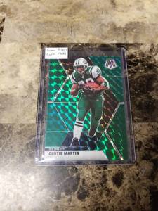lot 1015 image: 2020 Panini Mosaic Football Green Prizm Color Match Curtis Martin New York Jets Card