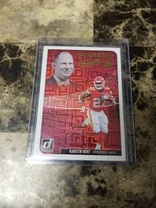 lot 1039 image: 2018 Panini Donruss Football Matthew Berrys Fantasy Life Kareem Hunt Kansas City Chiefs Card