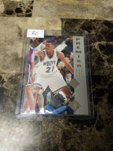 lot 1040 image: 1996 Upper Deck Premier Prospects Kevin Garnett Minnesota Timberwolves Rookie Basketball Card