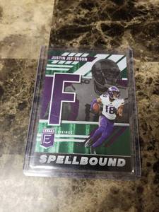 lot 1046 image: 2023 Panini Donruss Elite Football Spellbound Justin Jefferson Minnesota Vikings Card
