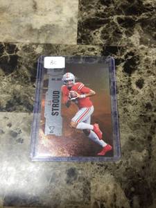 lot 1050 image: 2022 Upper Deck Skybox Metal Universe Champions CJ Stroud OSU Buckeyes Rookie Card