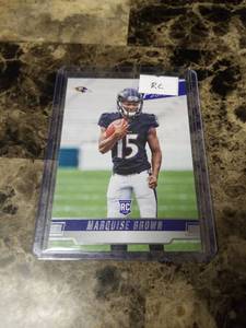 lot 1061 image: 2019 Panini Prestige Football Marquise Brown Baltimore Ravens Rookie Card