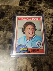 lot 1063 image: 1981 Topps AL All Star George Brett Kansas City Royals Baseball Card